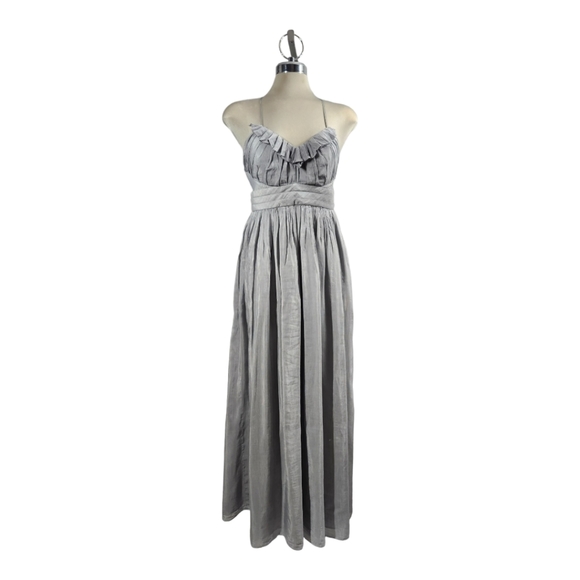 Luxury Designer Summer Maxi dress Gray Moda International size 4 - Picture 2 of 9